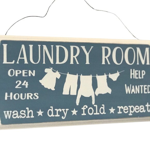 Vintage Style Wash Dry Fold Repeat Laundry Sign - Handmade - Picture 2 of 2
